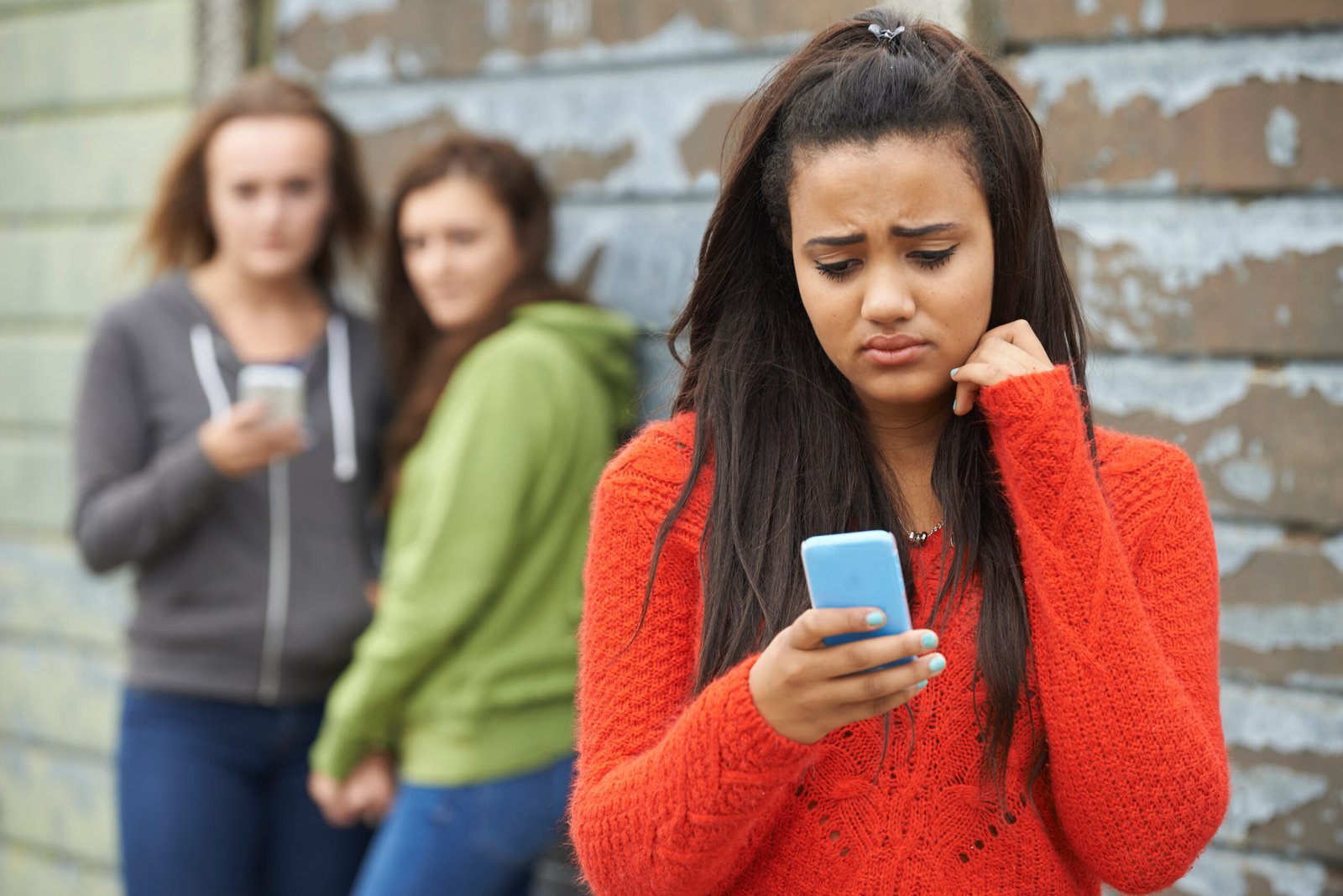 Teenage Girl Being Bullied By Text Message